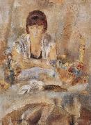 Jules Pascin Lucy at the front of table oil painting reproduction